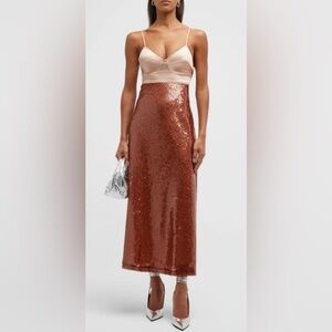 A.L.C. Gisele Cut-Out Sequin & Satin Midi Dress NWT 2 US